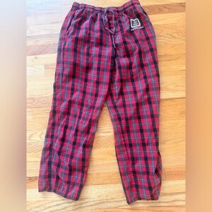 Walt Disney World Christmas Lounge Pants Happy Red Flannel Plaid sz M